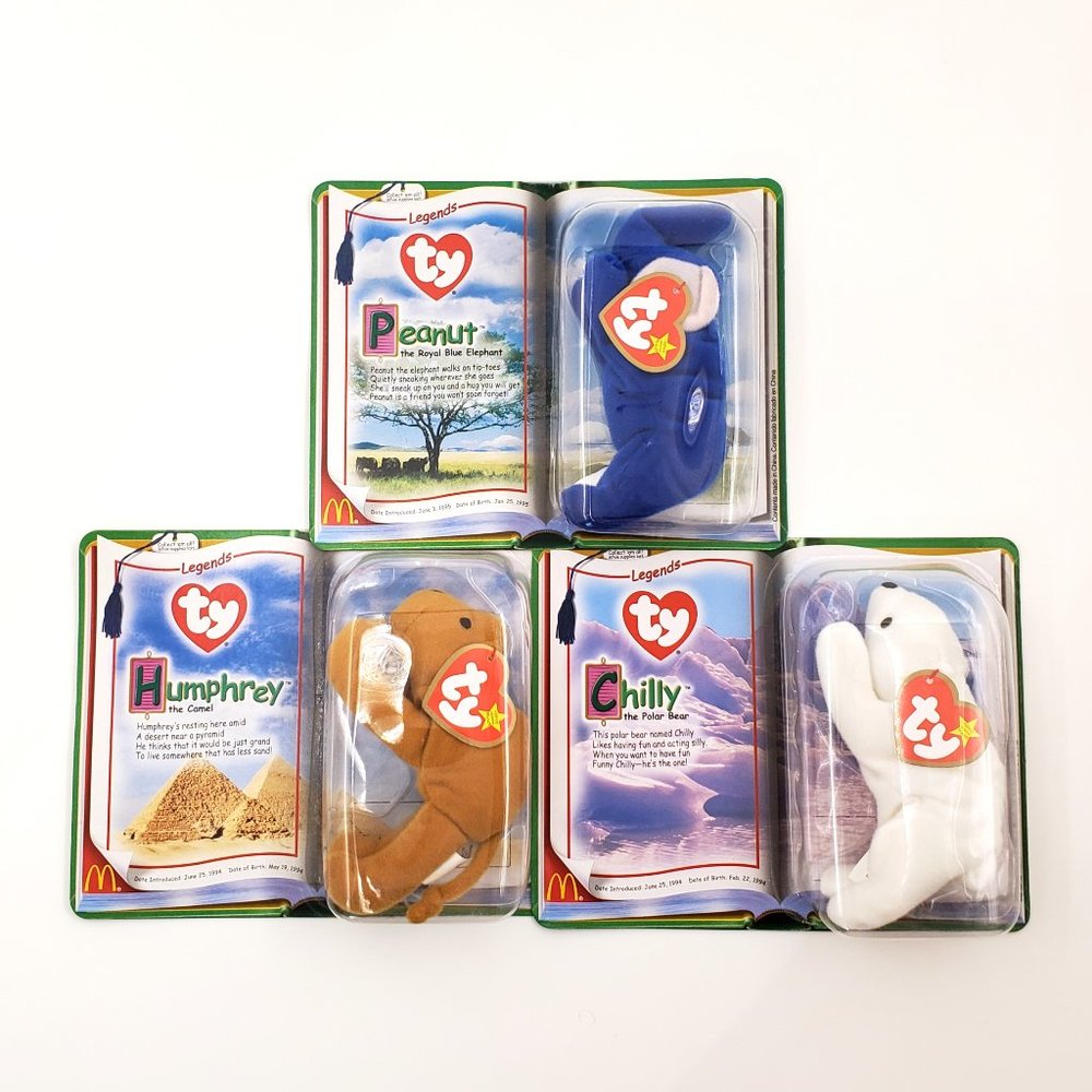 Ty Teenie Beanie Babies “Legends” McDonalds Collection – Set of 3 – NEW